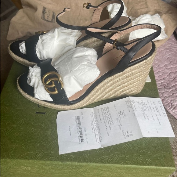 Gucci Wedge Espadrille Sandals - Picture 3 of 7